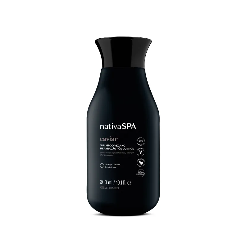 Shampoo Vegano Reparação Pós-Química Nativa Spa Caviar 300ml