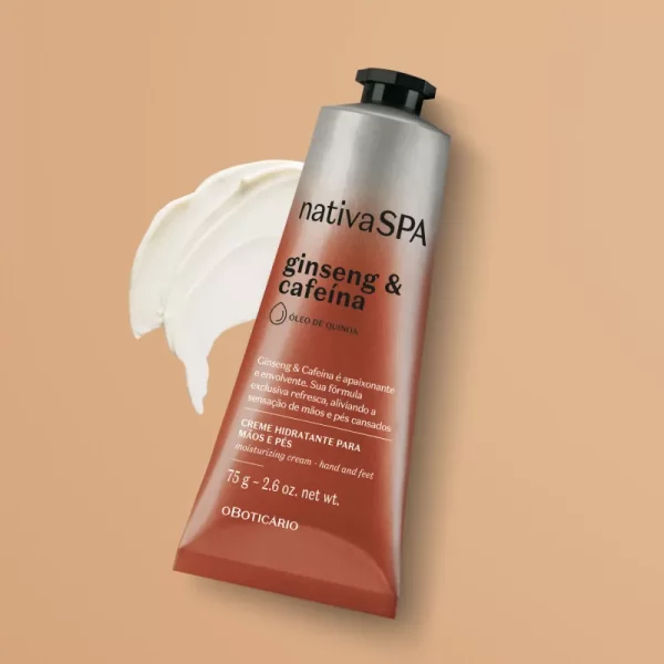 Creme Hidratante Para Mãos e Pés Nativa SPA Ginseng e Cafeína 75g