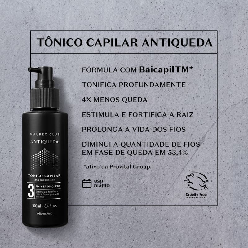 Tônico Capilar Malbec Club Antiqueda 100ml