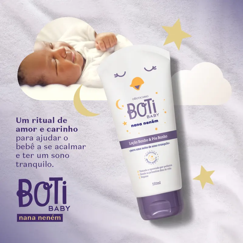 Loção Banho e Pós-Banho Boti Baby Nana Neném 150g