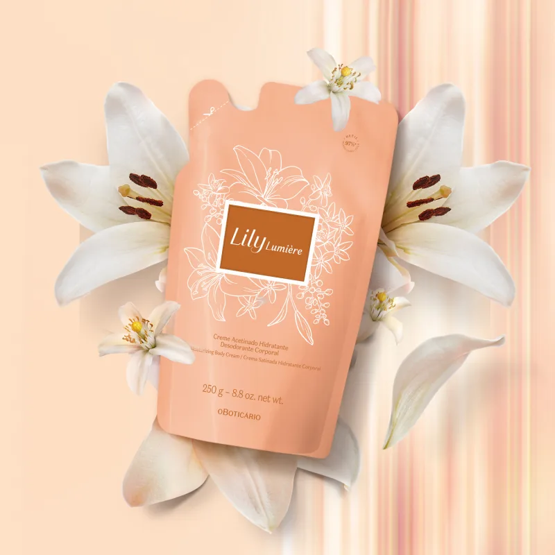 Refil Creme Acetinado Hidratante Desodorante Corporal Lily Lumière 250g