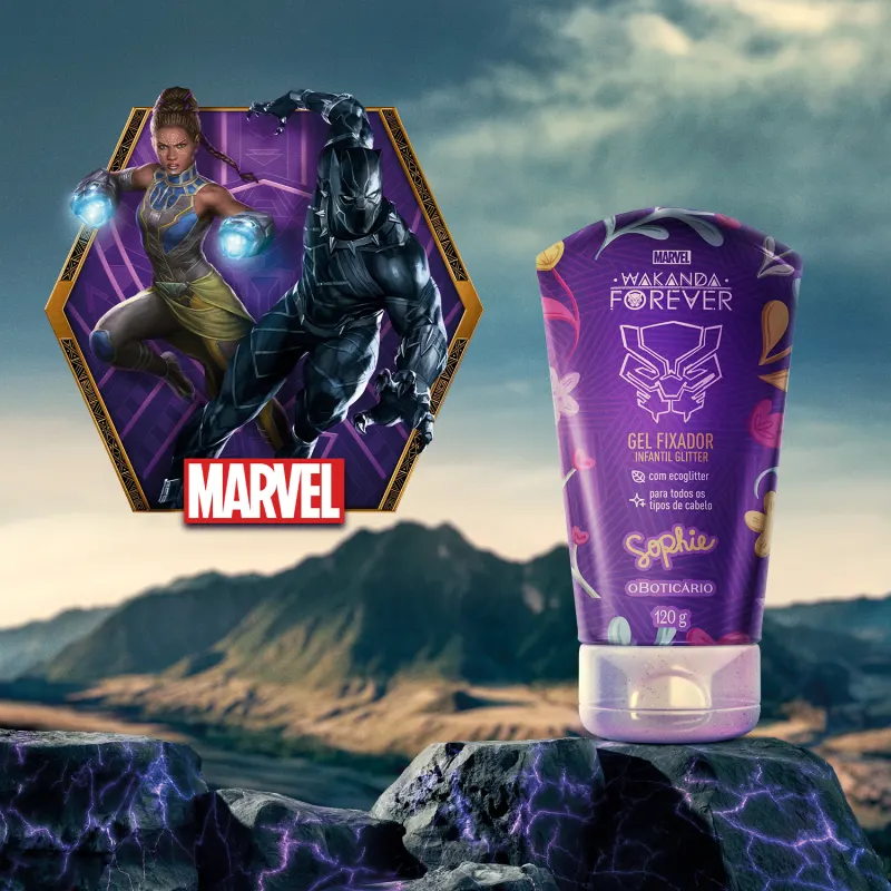 Gel Fixador Com Glitter Sophie Wakanda Forever 120g