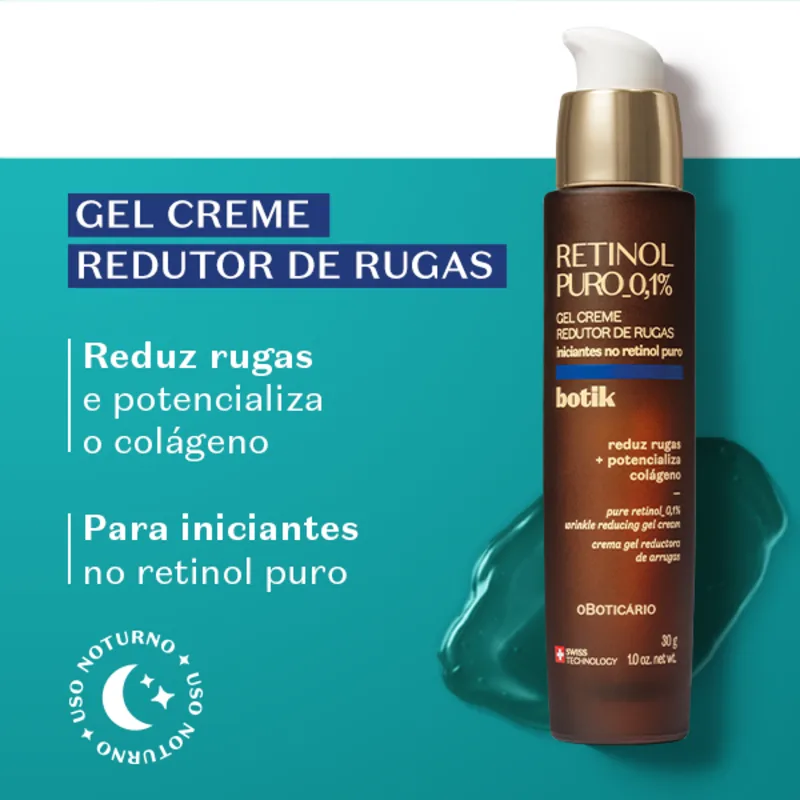 Gel Creme Redutor de Rugas Botik Retinol Puro 30g