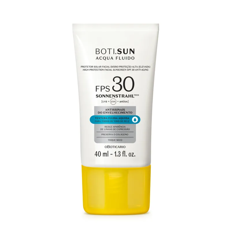 Protetor Solar Facial Antissinais FPS30 BOTI.SUN Acqua Fluido 40ml