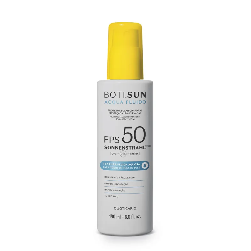 Spray Protetor Solar Corporal FPS 50 BOTI.SUN Acqua Fluido 180ml