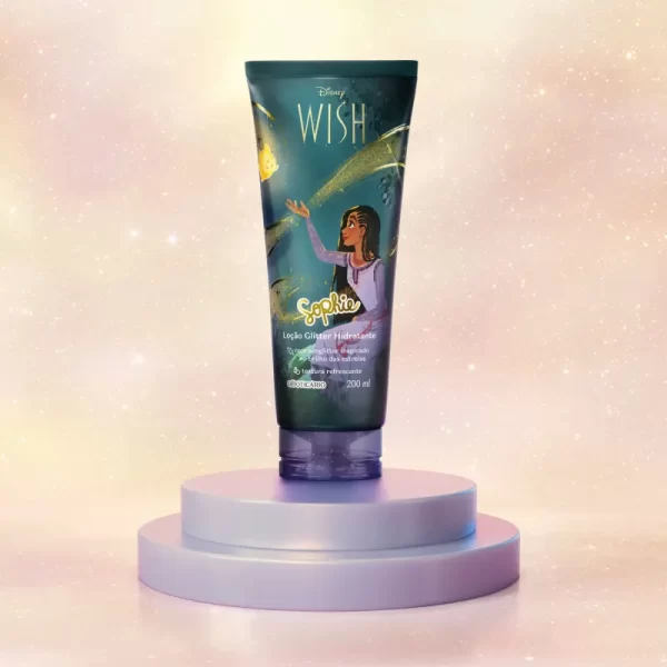 Loção Glitter Hidratante Corporal Sophie Disney Wish 200ml