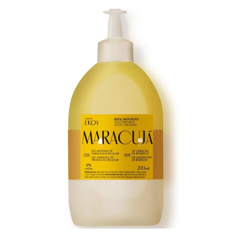 Refil óleo trifásico corporal natura ekos maracujá 200ML